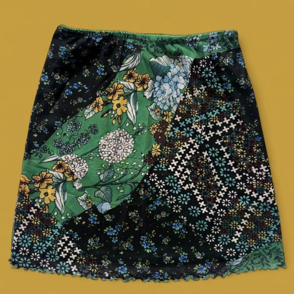 Patchwork Mesh Mini Skirt- Urban Outfitters - XS